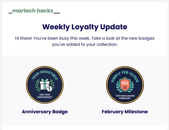 weekly loyalty summary email